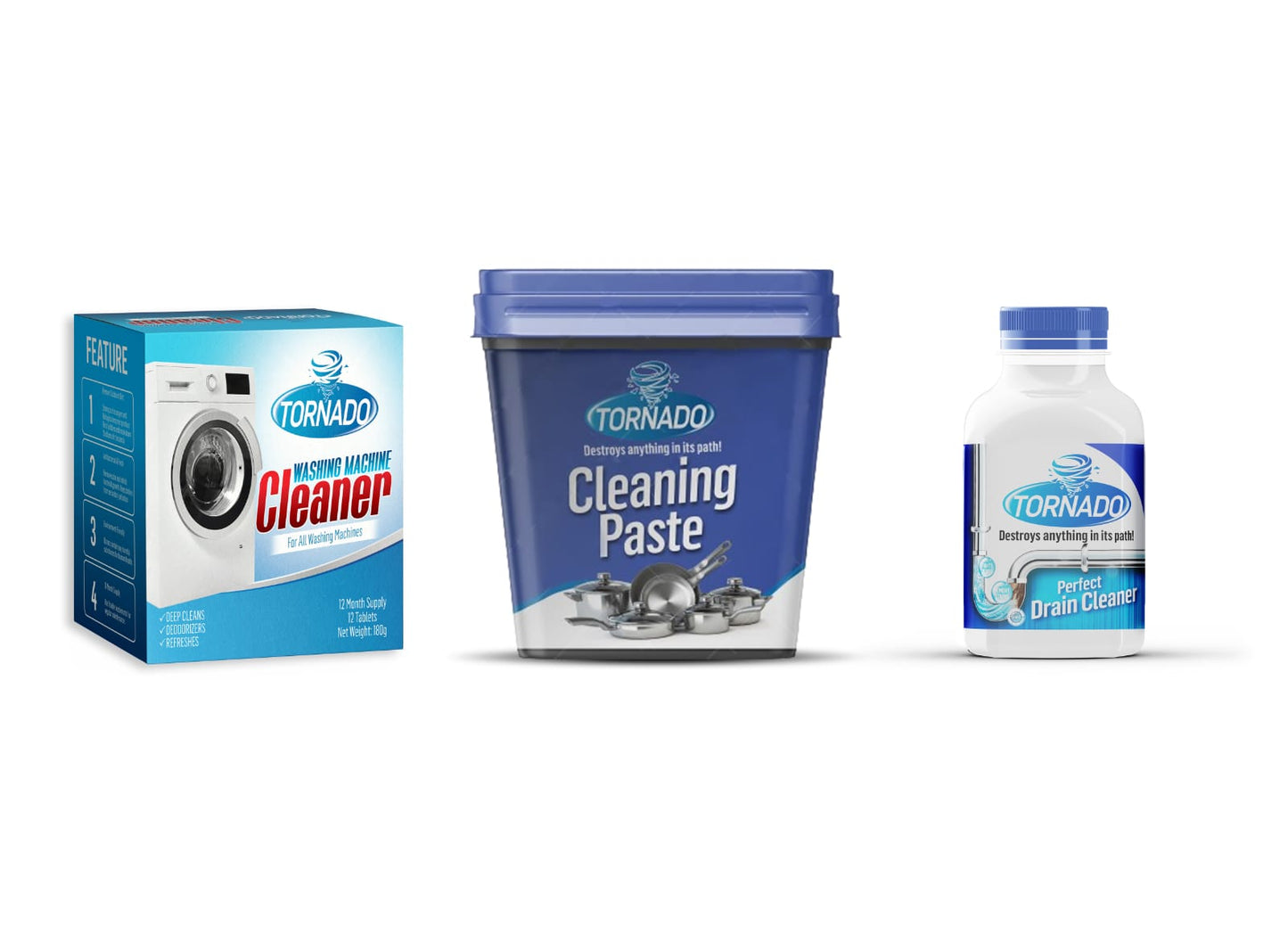 1x Kapsule za Veš Mašinu & 1x Pasta za Čišćenje & 1x Prah za Odvod
